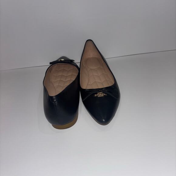 COACH Annabelle Black Leather Flats Size 10 - Picture 6 of 15